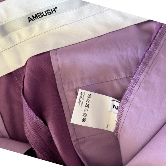 NWT Ambush Pleated Wool Tapered Pants Pink/Purple Size 2 (US 6) Retail $885 - Picture 6 of 8